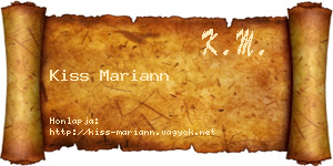 Kiss Mariann névjegykártya