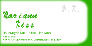 mariann kiss business card